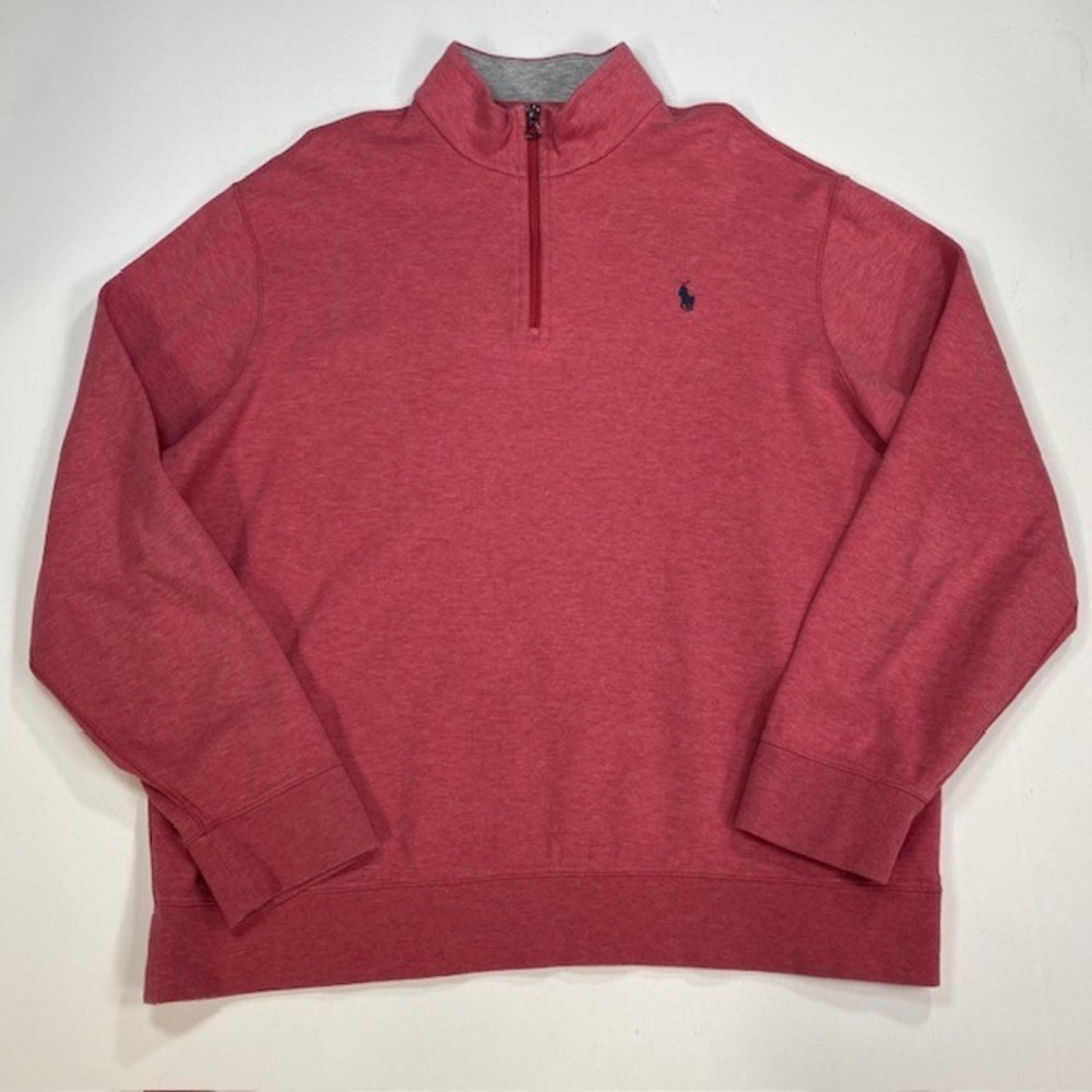Polo Ralph Lauren Performance Quarter Zip Pullover Sweatshirt Red‎ XL